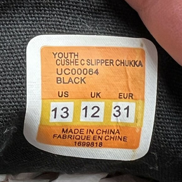 Cushe Kids Shoes C Slipper Chukka Size 13 Black Canvas Shoes - Picture 7 of 8